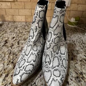 Snake Print Ankle Boots